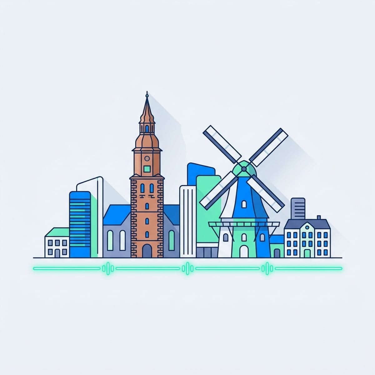 Bremer Skyline mit Glasfaserleitung